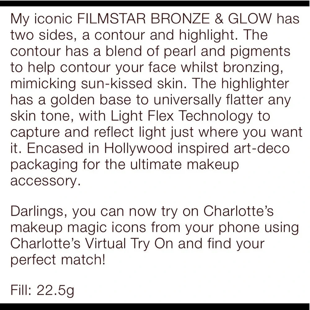💥 CHARLOTTE TILBURY FILMSTAR BRONZE & GLOW MEDIUM - DEEP